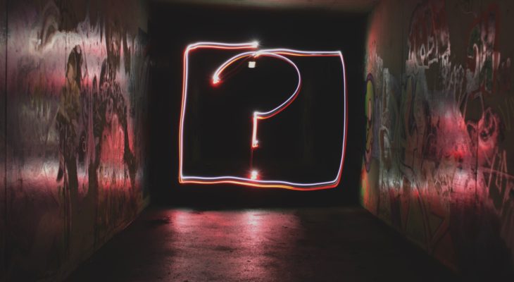 question mark neon sign